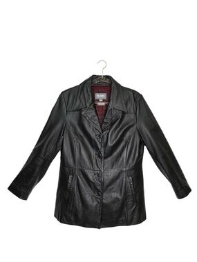 Wilson Leather Blazer Style Black Leather Jacket Women’s Size Large Button Front